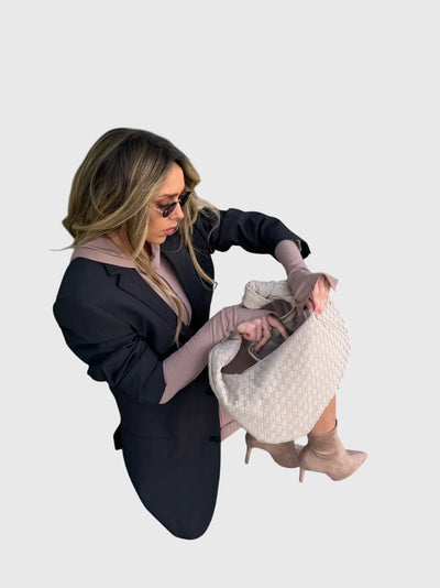 Celeste - Medium Suede Bag with Knotted Braided Design