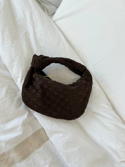 Renee - Plush Braided Mini Suede Handbag