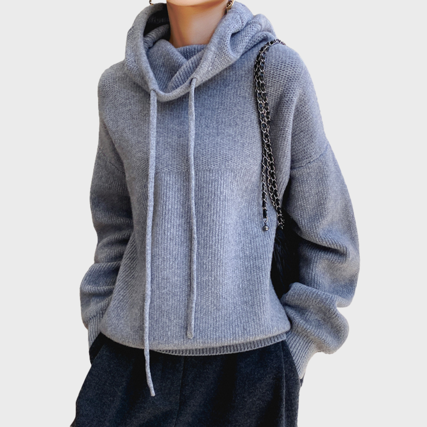 Women's Wool Hoodie with Drawstring