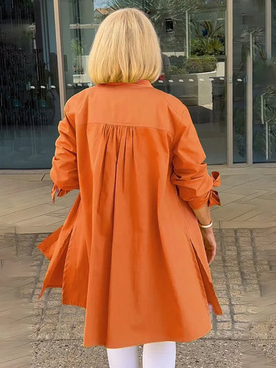 ELLARIA – GATHERED BACK COTTON SHIRT JACKET