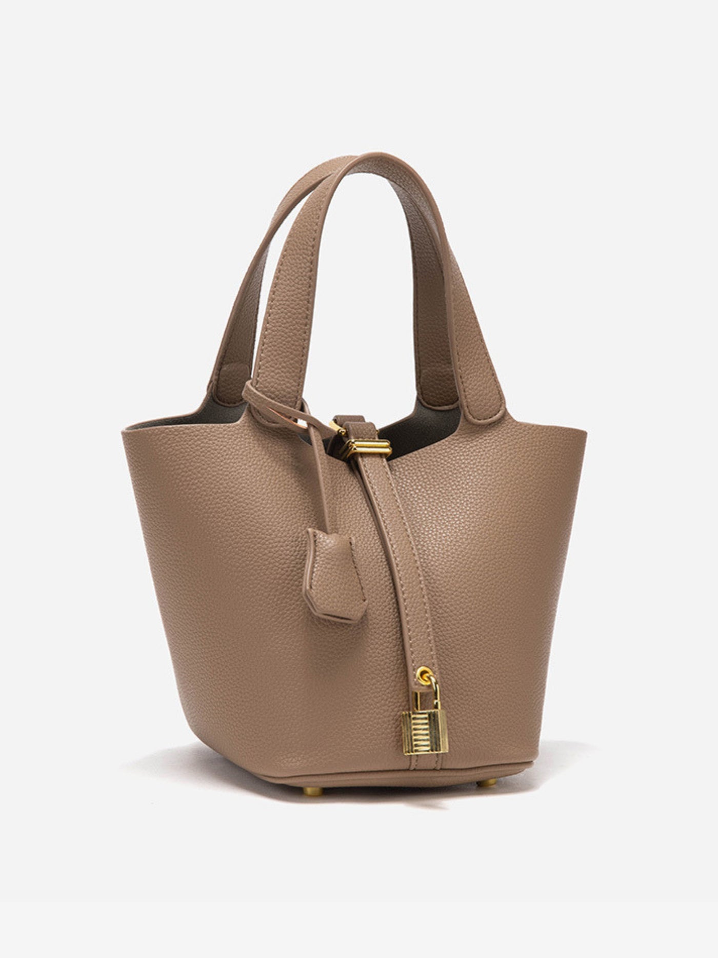 Glaiza - Elegant Gold-Lock Bucket Bag
