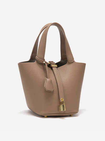 Glaiza - Elegant Gold-Lock Bucket Bag