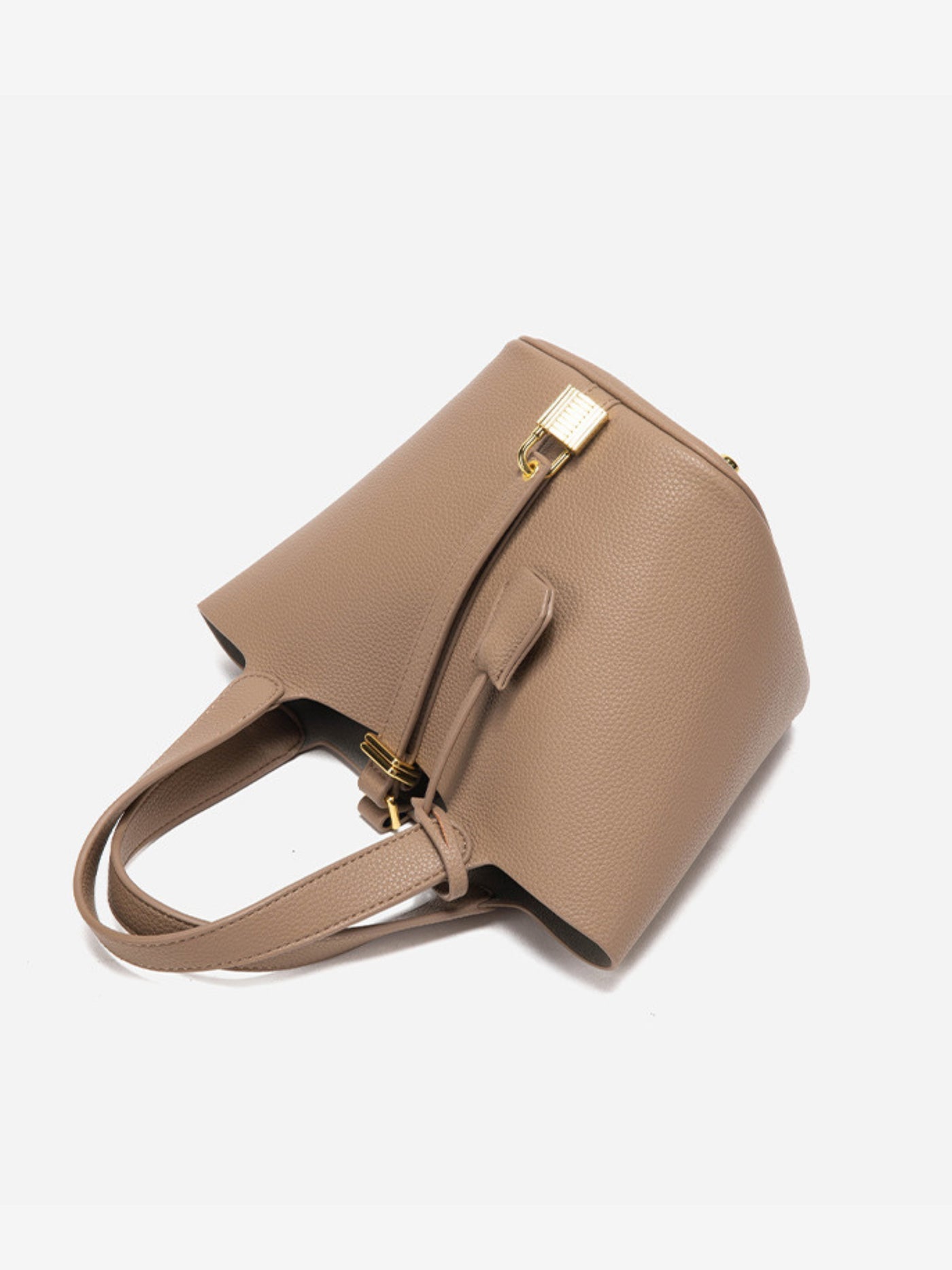 Glaiza - Elegant Gold-Lock Bucket Bag