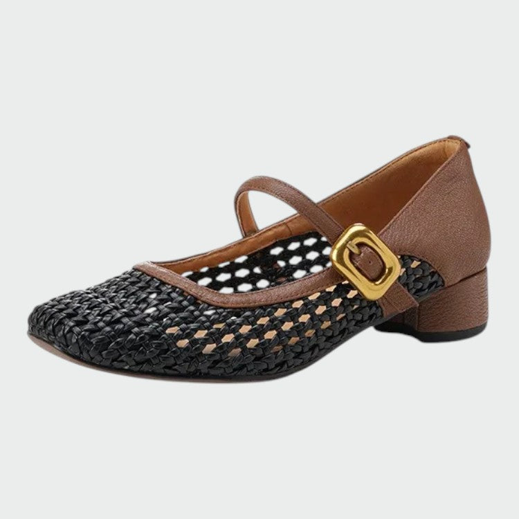 Mara - Woven Buckle Mary Jane Shoes