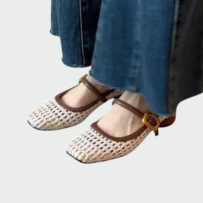Mara - Woven Buckle Mary Jane Shoes