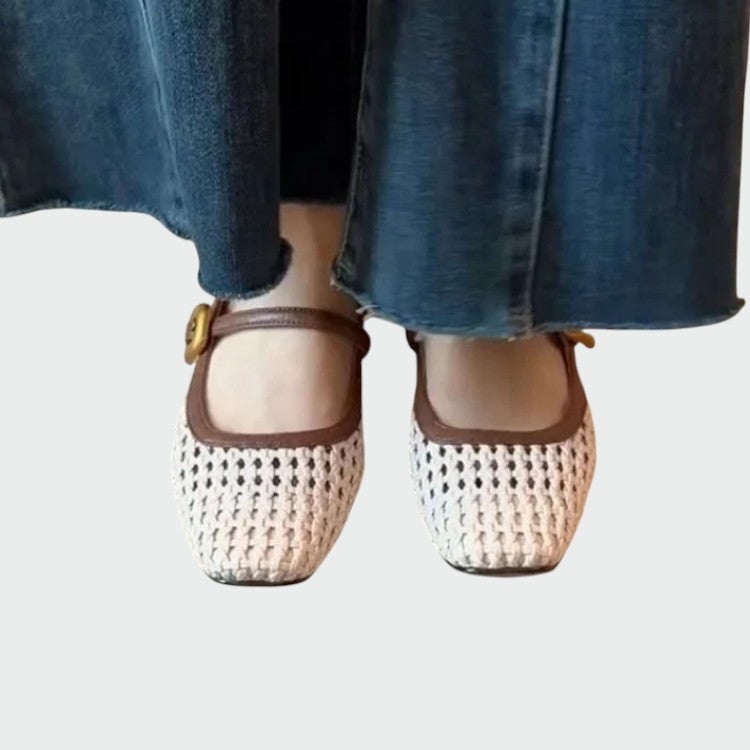 Mara - Woven Buckle Mary Jane Shoes