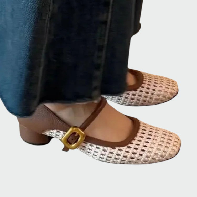 Mara - Woven Buckle Mary Jane Shoes