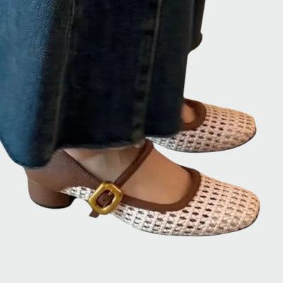 Mara - Woven Buckle Mary Jane Shoes