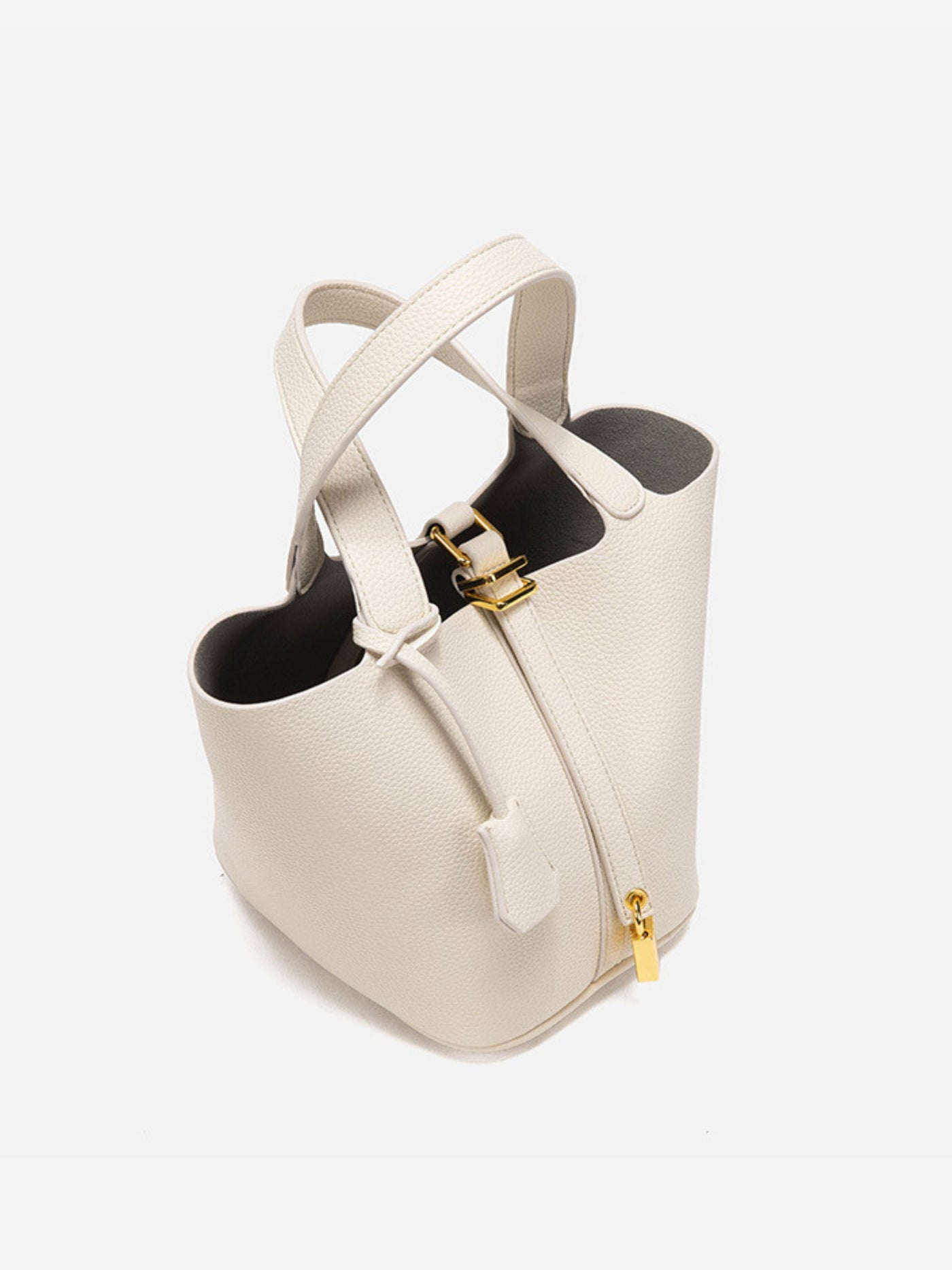 Glaiza - Elegant Gold-Lock Bucket Bag