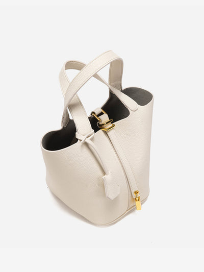 Glaiza - Elegant Gold-Lock Bucket Bag