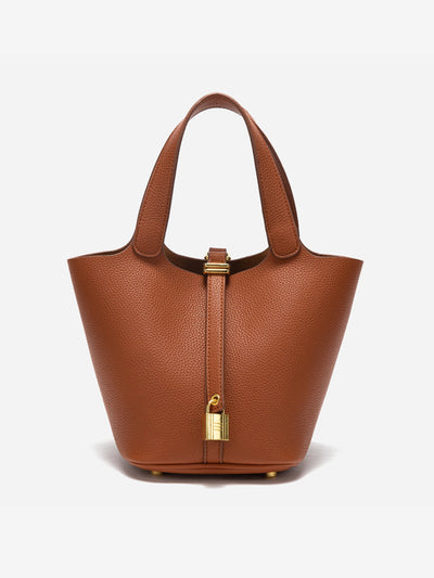 Glaiza - Elegant Gold-Lock Bucket Bag