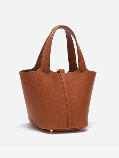 Glaiza - Elegant Gold-Lock Bucket Bag