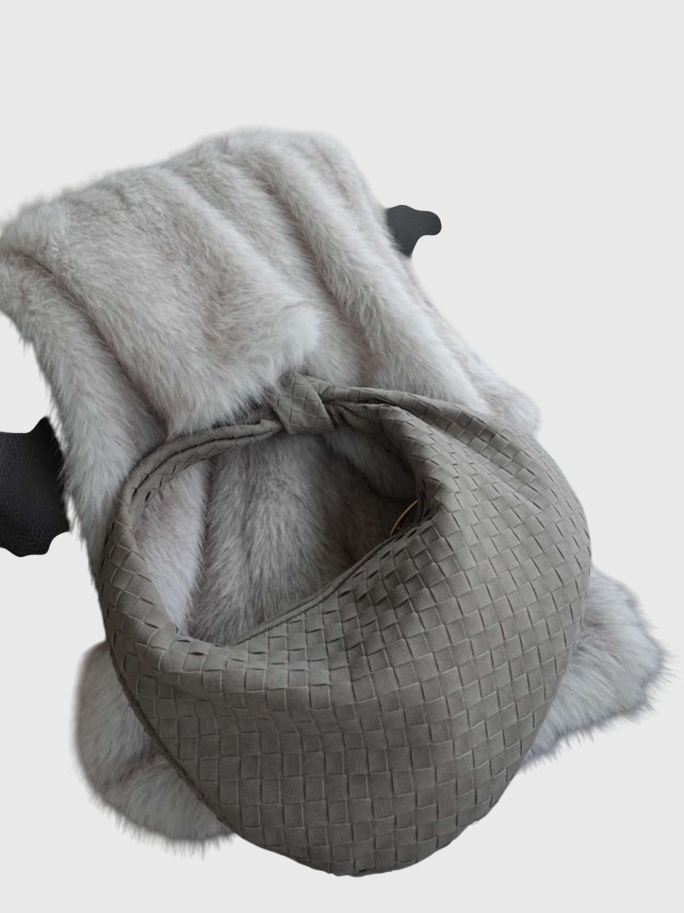 Celeste - Medium Suede Bag with Knotted Braided Design