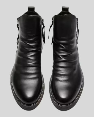 Effortless Elegance Leather Ankle Boots