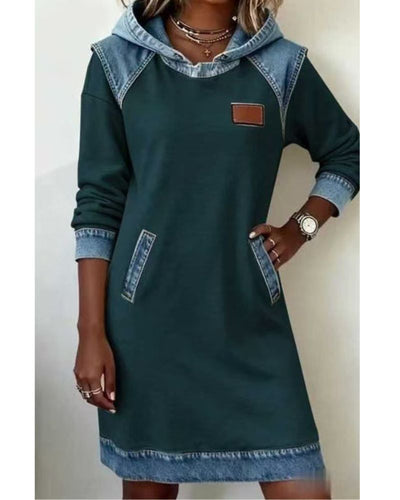 Ayla – Classic Denim Hoodie Dress