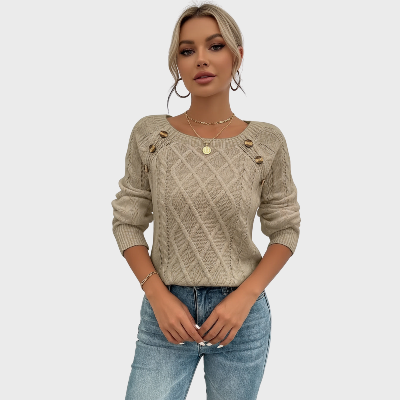 Simona | Sweater with a Modern Knit Pattern
