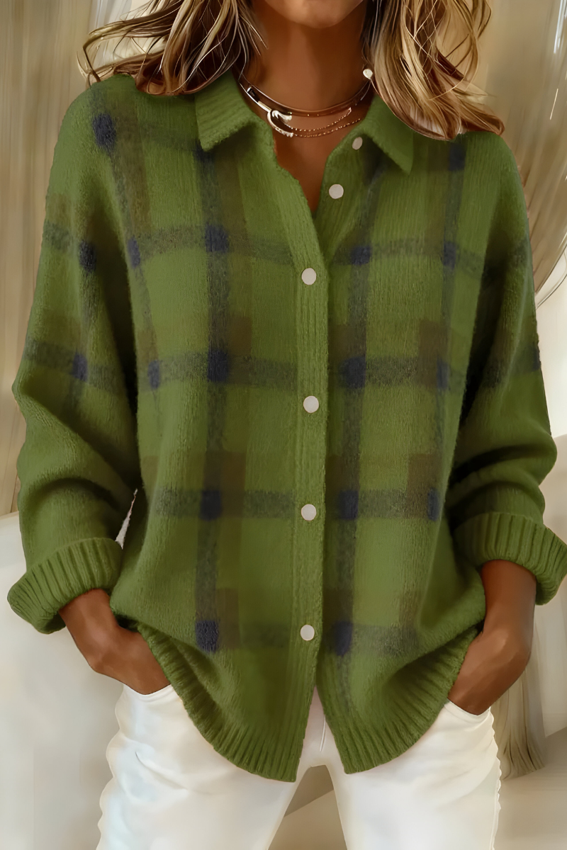 Tessa – Plaid Knit Jacket