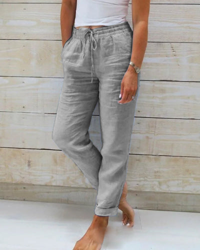Allison - Luxe Cotton-Linen Tailored Trousers