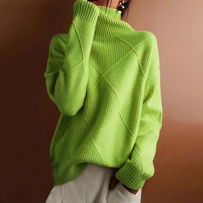 Claire - Cozy Textured Turtleneck Knit Sweater