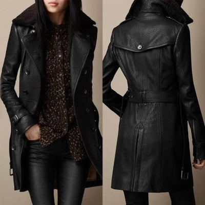 Lena – Classic Leather Coat