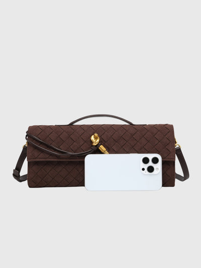 Cherry - Premium Woven Suede Clutch