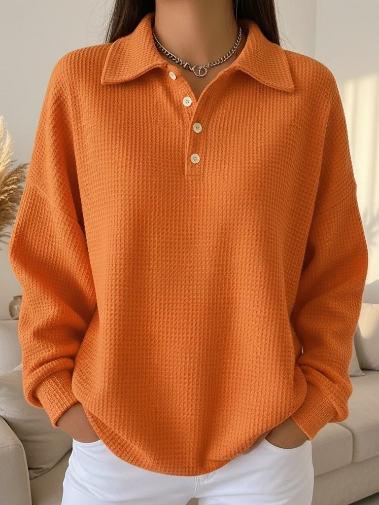 Ava - Soft Knit Polo Sweater