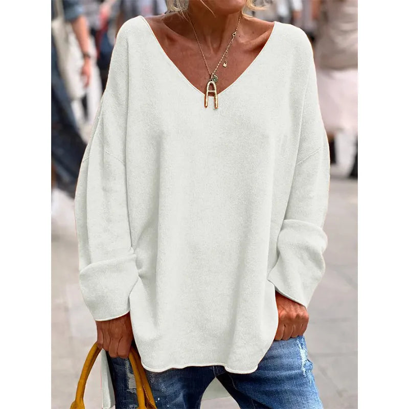 NORA - CASUAL CHIC V-NECK BLOUSE