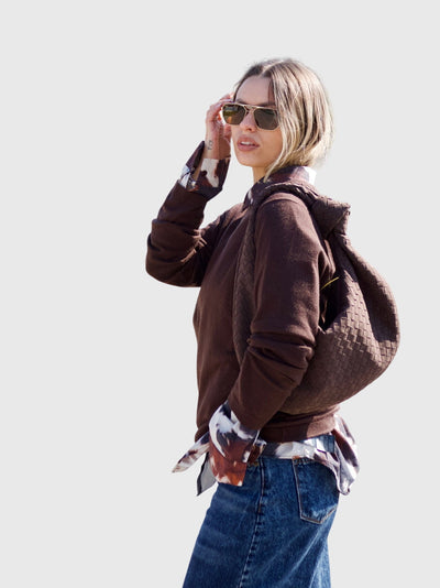 Celeste - Medium Suede Bag with Knotted Braided Design