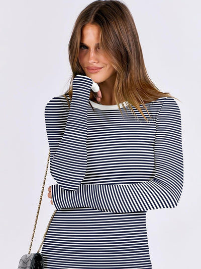 ANRABESS Women Long Sleeve Shirts Rib Knit Slim Fit Tops Basic Tee 2025 Fall Outfits Casual T-Shirt Underscrubs Layer Clothes