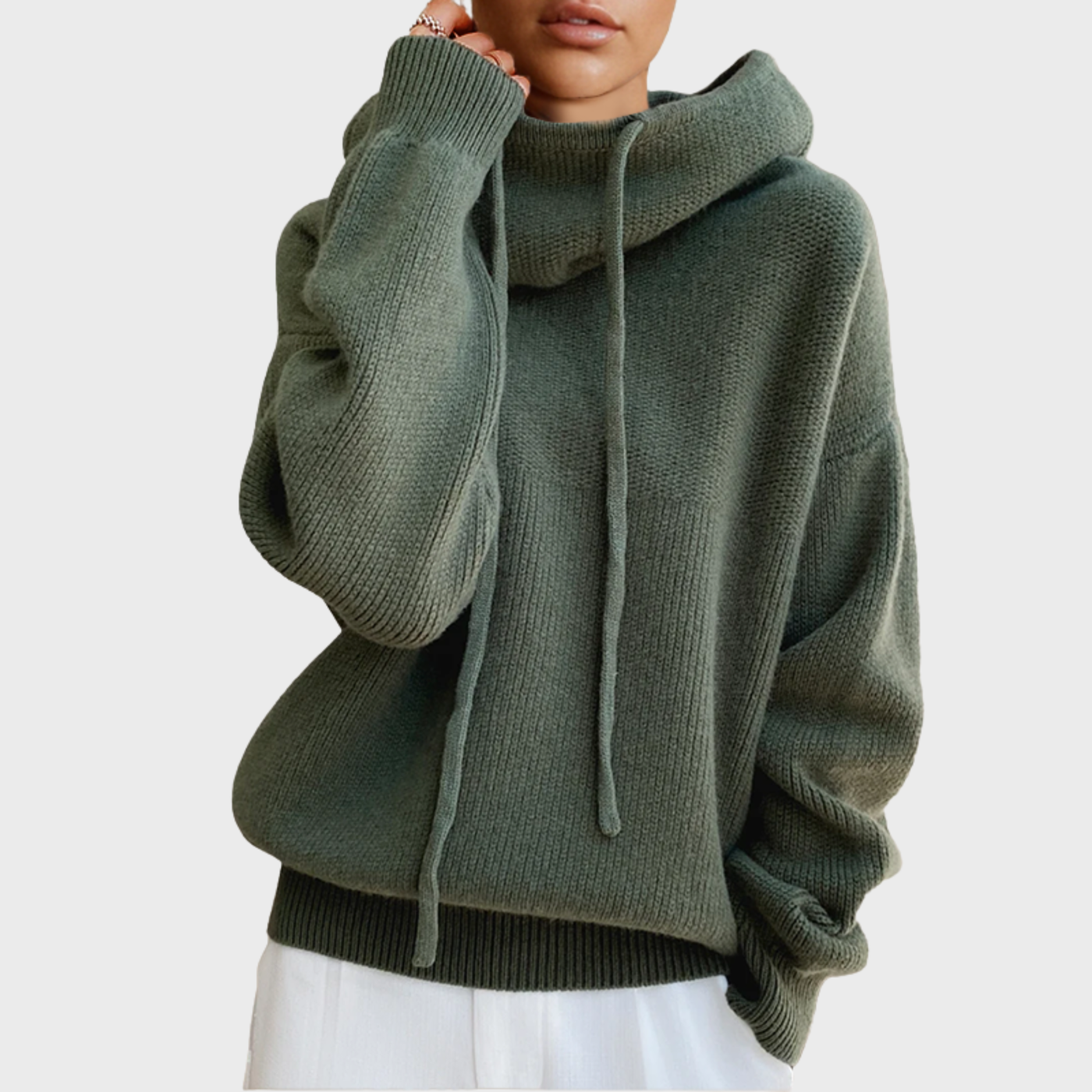 Women's Wool Hoodie with Drawstring