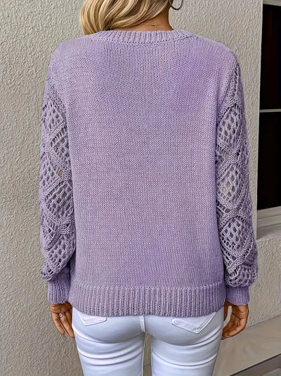 Claire - Knit Sweater with Lace Sleeves