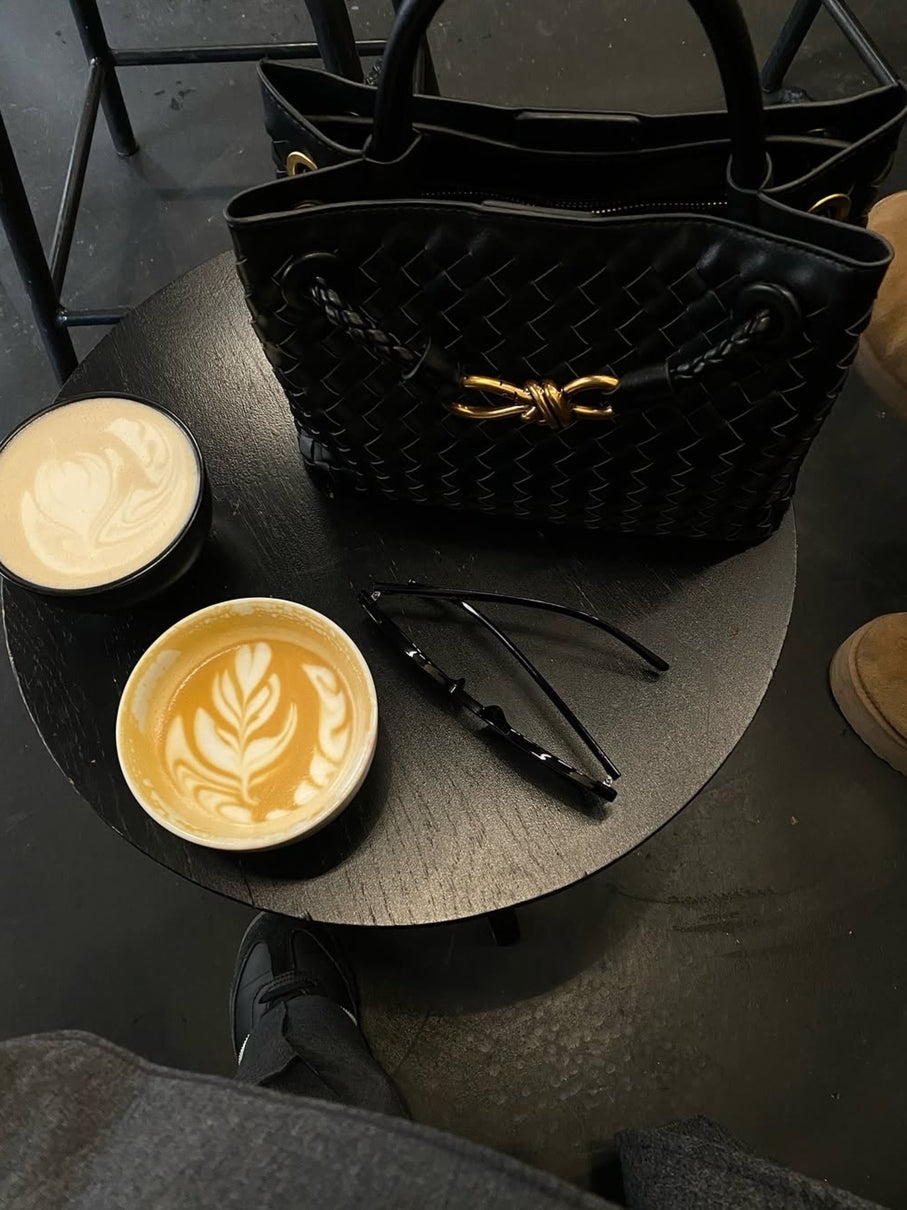 Eloise - Compact Woven Bag with Textured Design