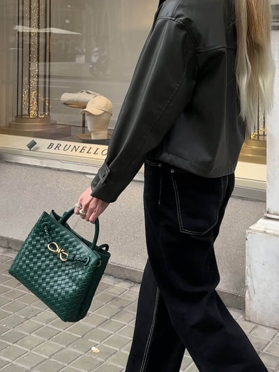 Eloise - Compact Woven Bag with Textured Design