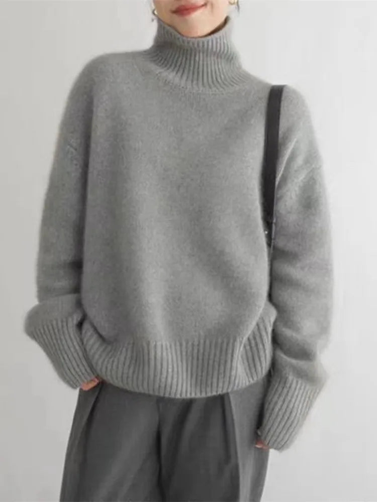 Isabella – Cashmere High Collar Sweater