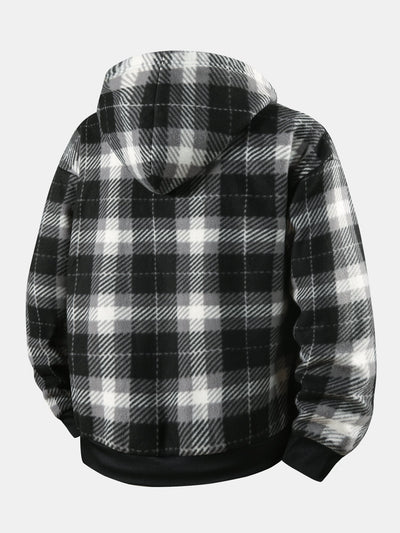 Nash | Teddy-Lined Flannel Zip Hooded Coat