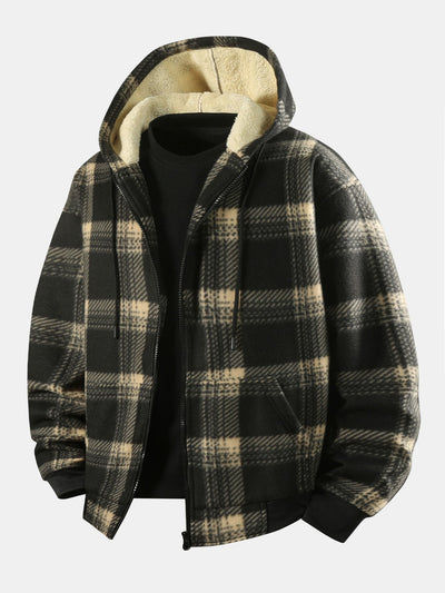 Nash | Teddy-Lined Flannel Zip Hooded Coat