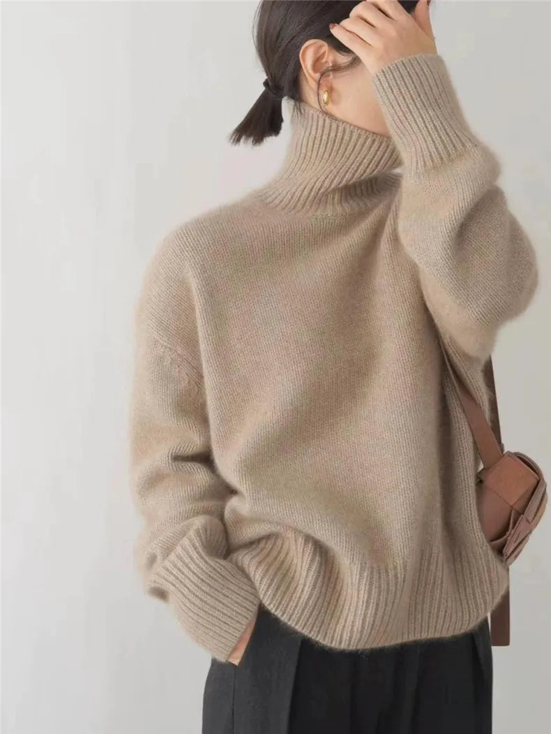Isabella – Cashmere High Collar Sweater