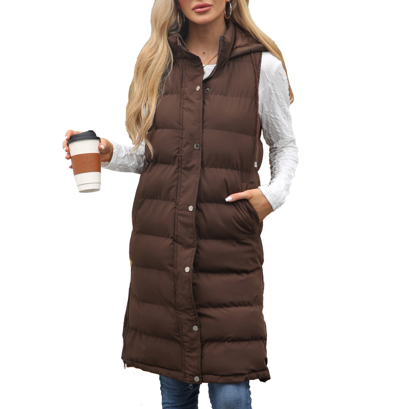 Avela – casual sleeveless hooded vest
