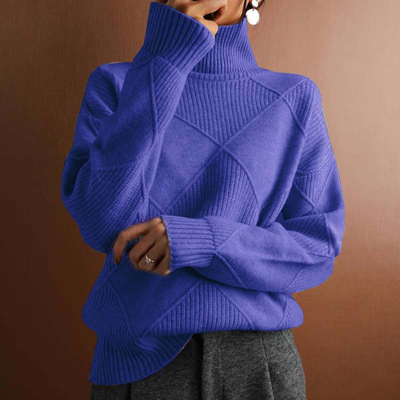 Claire - Cozy Textured Turtleneck Knit Sweater