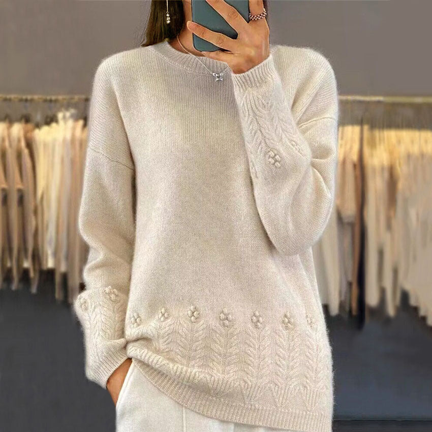 Claire - Floral Pattern Knit Sweater