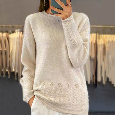 Claire - Floral Pattern Knit Sweater