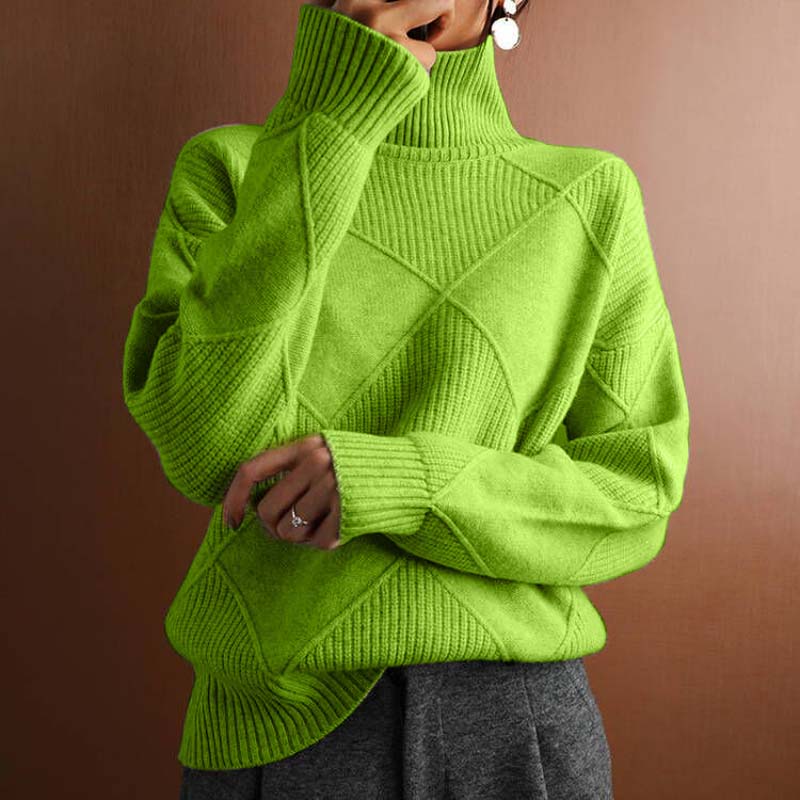 Claire - Cozy Textured Turtleneck Knit Sweater