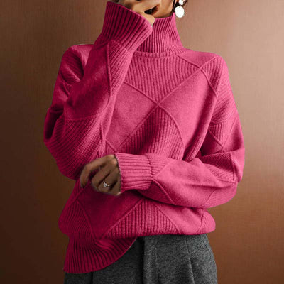 Claire - Cozy Textured Turtleneck Knit Sweater