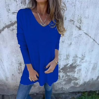 Leona - Relaxed V-Neck Knit Tunic