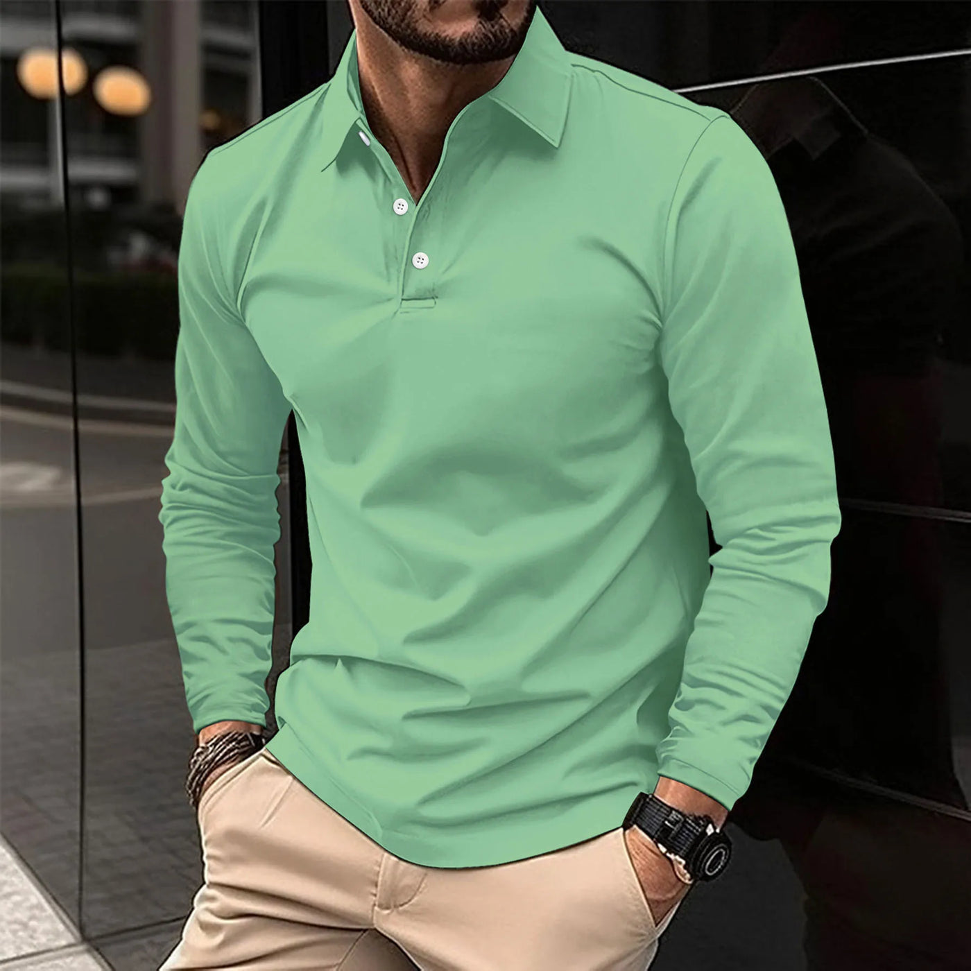 Ethan - Casual Long-Sleeved Polo