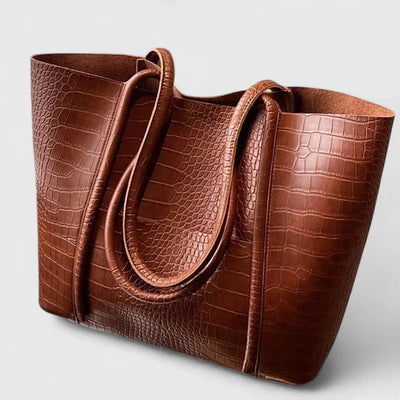 Betina - Crocodile-Embossed Leather Shoulder Bag