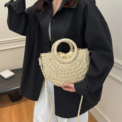 Handcrafted Straw Crossbody Bag
