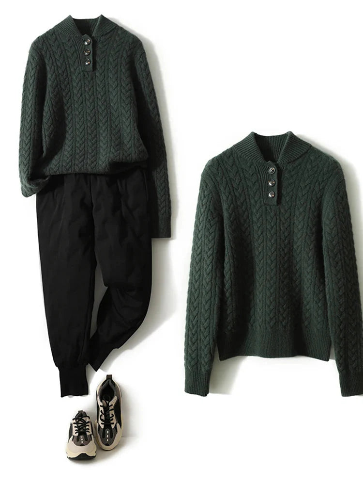 Arden - Button-Up Cashmere Sweater