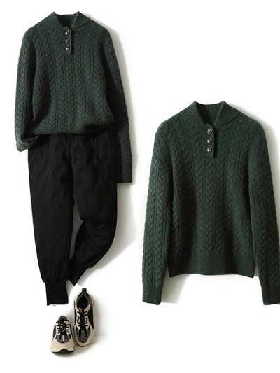 Arden - Button-Up Cashmere Sweater