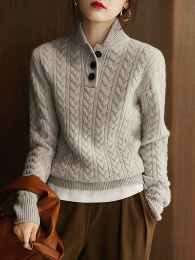 Arden - Button-Up Cashmere Sweater